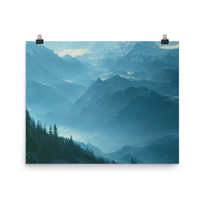 Gebirge, Wald und Bach - Poster berge xxx 40.6 x 50.8 cm