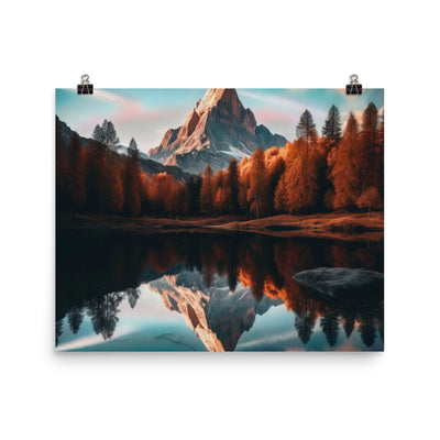Bergsee, Berg und Bäume - Foto - Poster berge xxx 40.6 x 50.8 cm