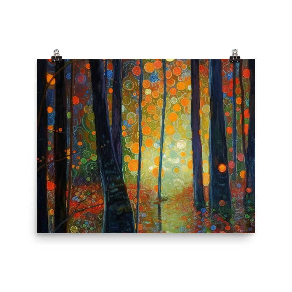 Wald voller Bäume - Herbstliche Stimmung - Malerei - Poster camping xxx 40.6 x 50.8 cm