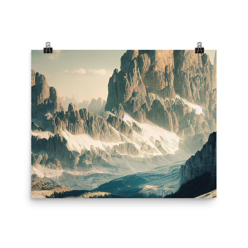 Dolomiten - Landschaftsmalerei - Poster berge xxx 40.6 x 50.8 cm