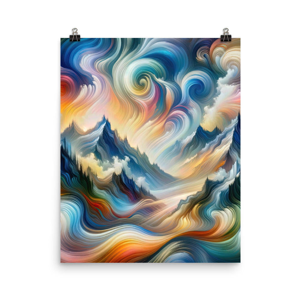 Ätherische schöne Alpen in lebendigen Farbwirbeln - Abstrakte Berge - Poster berge xxx yyy zzz 40.6 x 50.8 cm