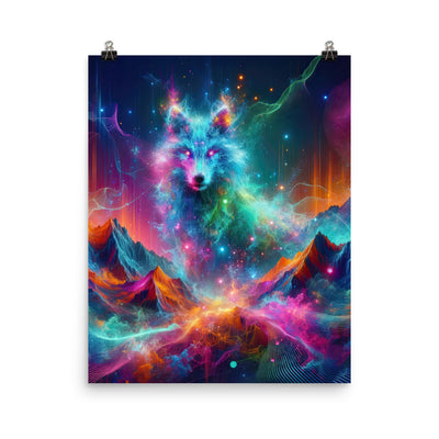 Alpen und Wolf: Lebendige Farben und schimmernde Lichtpartikel (AN) - Poster xxx yyy zzz 40.6 x 50.8 cm
