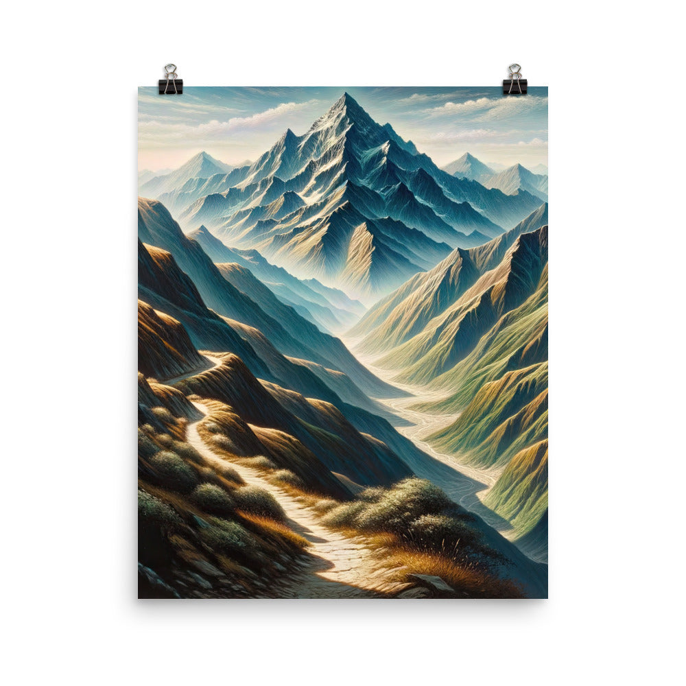 Berglandschaft: Acrylgemälde mit hervorgehobenem Pfad - Poster berge xxx yyy zzz 40.6 x 50.8 cm
