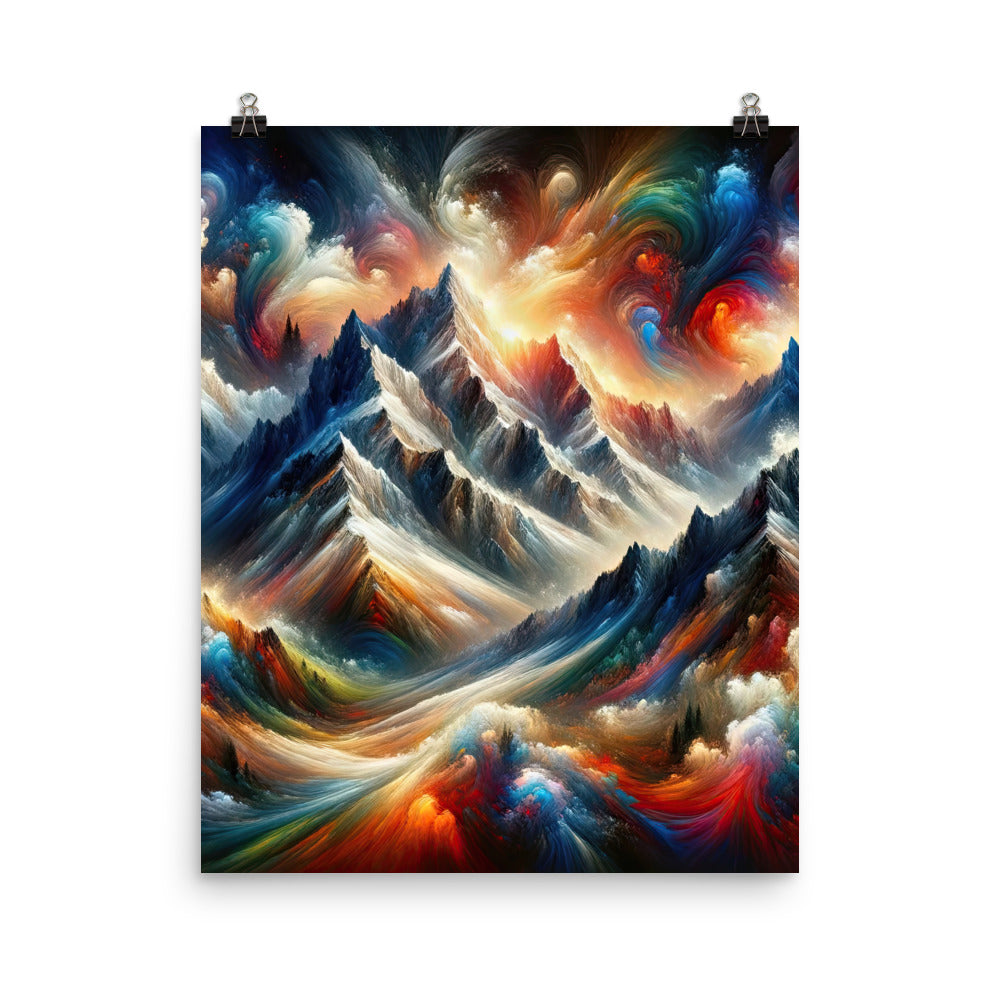 Expressionistische Alpen, Berge: Gemälde mit Farbexplosion - Poster berge xxx yyy zzz 40.6 x 50.8 cm