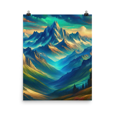 Atemberaubende alpine Komposition mit majestätischen Gipfeln und Tälern - Poster berge xxx yyy zzz 40.6 x 50.8 cm