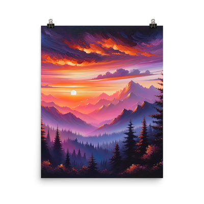 Ölgemälde der Alpenlandschaft im ätherischen Sonnenuntergang, himmlische Farbtöne - Poster berge xxx yyy zzz 40.6 x 50.8 cm