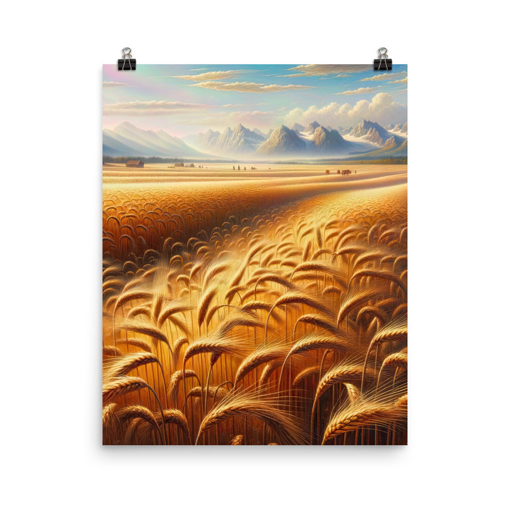 Ölgemälde eines bayerischen Weizenfeldes, endlose goldene Halme (TR) - Poster xxx yyy zzz 40.6 x 50.8 cm