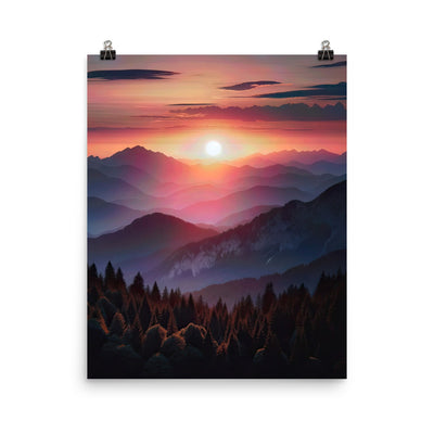 Foto der Alpenwildnis beim Sonnenuntergang, Himmel in warmen Orange-Tönen - Poster berge xxx yyy zzz 40.6 x 50.8 cm