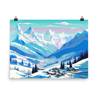 Berge und Schnee - Landschaft - Poster ski xxx 45.7 x 61 cm