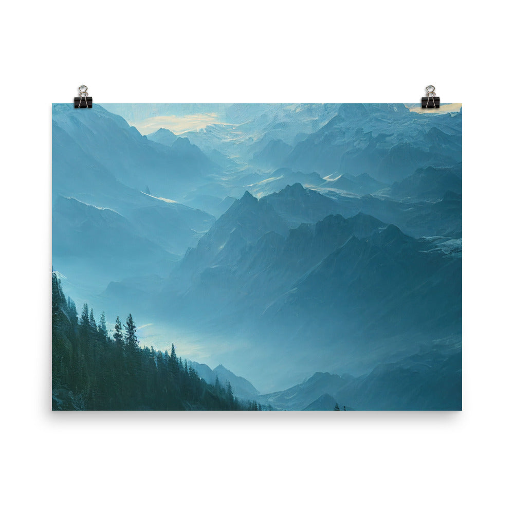 Gebirge, Wald und Bach - Poster berge xxx 45.7 x 61 cm