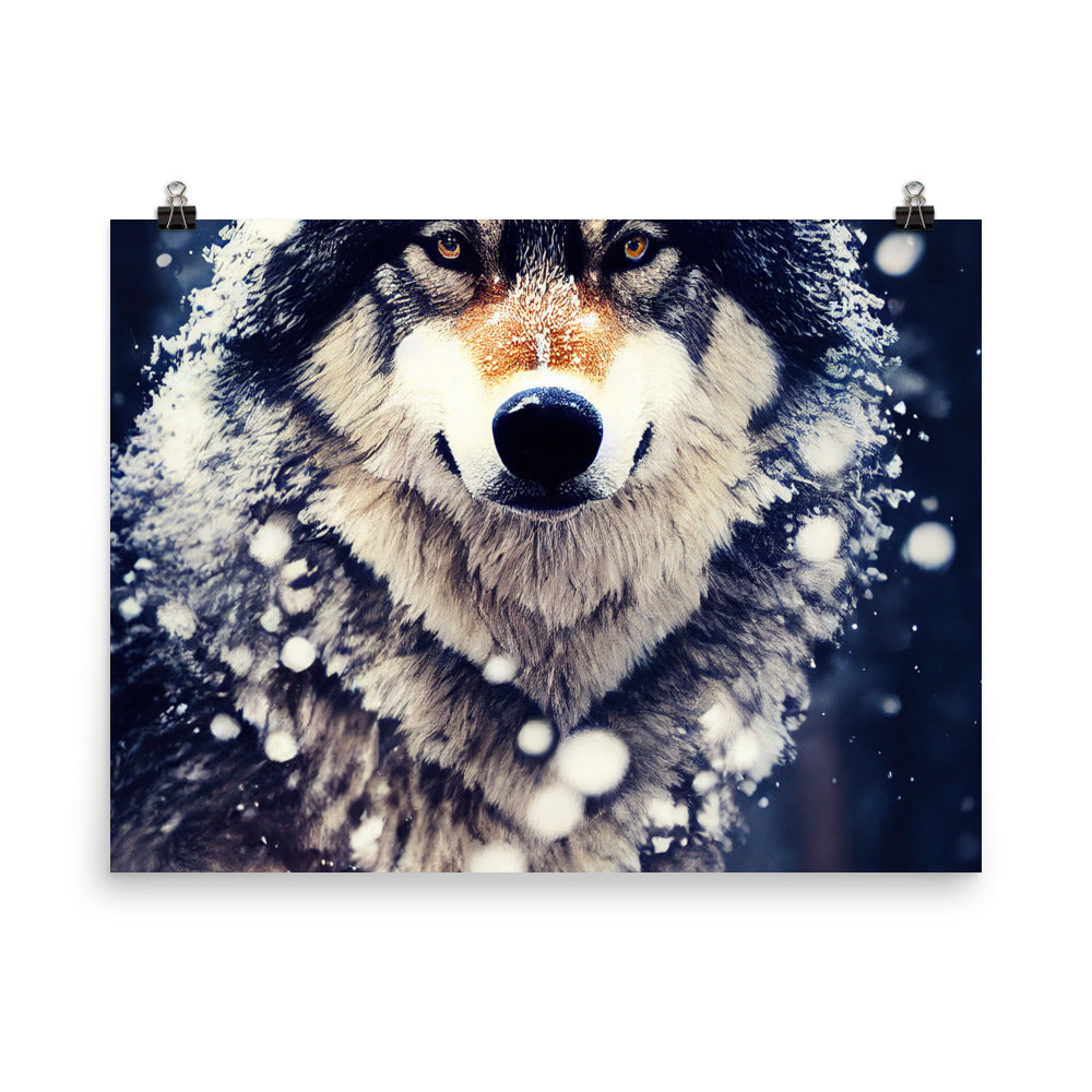 Wolf im Schnee - Episches Foto - Poster camping xxx 45.7 x 61 cm