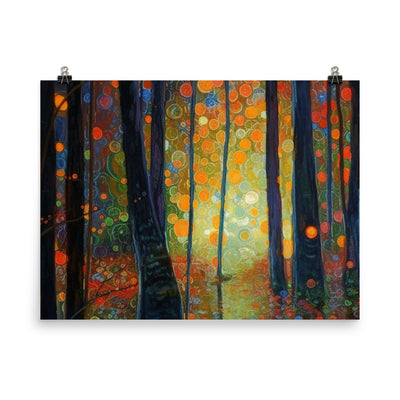 Wald voller Bäume - Herbstliche Stimmung - Malerei - Poster camping xxx 45.7 x 61 cm