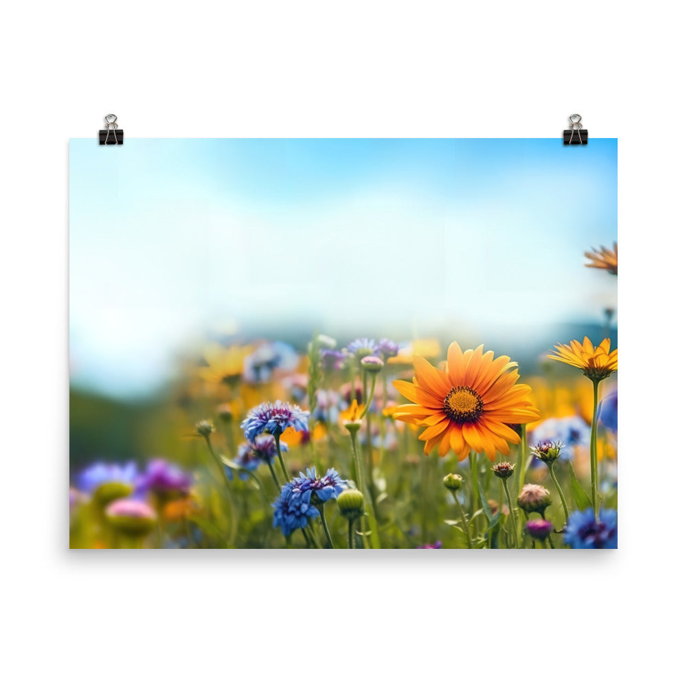 Foto von Blumen im Sonnenschein - Nahaufnahme - Poster camping xxx 45.7 x 61 cm