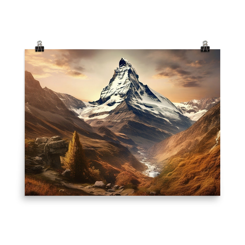 Matterhorn - Epische Malerei - Landschaft - Poster berge xxx 45.7 x 61 cm