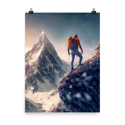 Bergsteiger auf Berg - Epische Malerei - Poster klettern xxx 45.7 x 61 cm