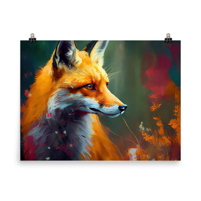 Fuchs - Ölmalerei - Schönes Kunstwerk - Poster camping xxx 45.7 x 61 cm