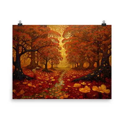 Wald im Herbst und kleiner Bach - Poster camping xxx 45.7 x 61 cm