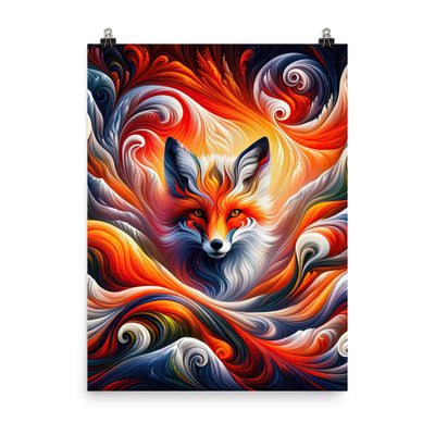 Abstraktes Kunstwerk, das den Geist der Alpen verkörpert. Leuchtender Fuchs in den Farben Orange, Rot, Weiß - Enhanced Matte Paper camping xxx yyy zzz 45.7 x 61 cm