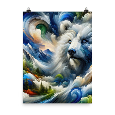 Abstrakte Alpen & Eisbär Kunst in dynamischen Farben - Poster camping xxx yyy zzz 45.7 x 61 cm