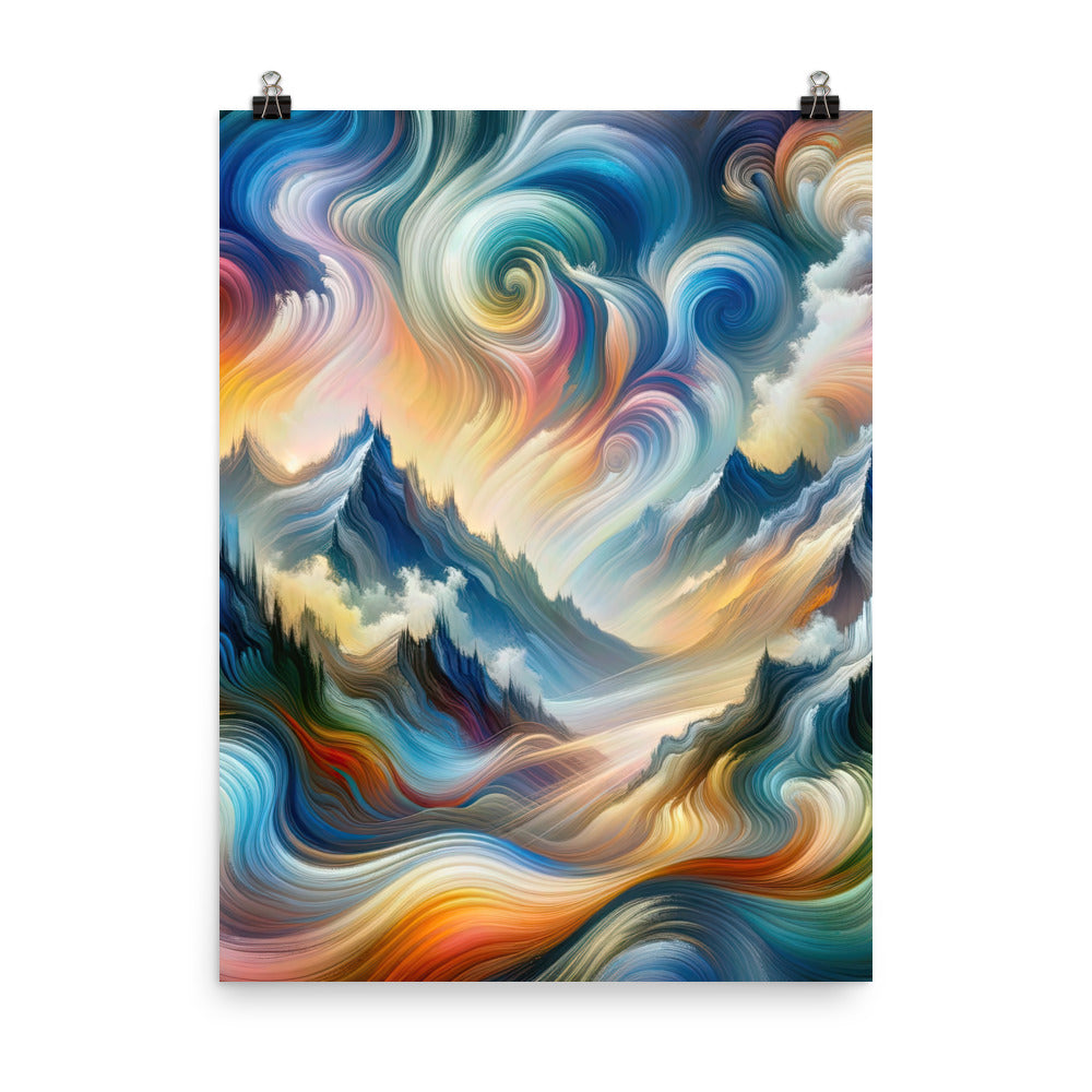 Ätherische schöne Alpen in lebendigen Farbwirbeln - Abstrakte Berge - Poster berge xxx yyy zzz 45.7 x 61 cm