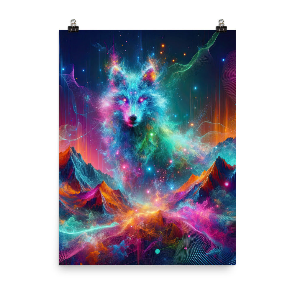 Alpen und Wolf: Lebendige Farben und schimmernde Lichtpartikel (AN) - Poster xxx yyy zzz 45.7 x 61 cm