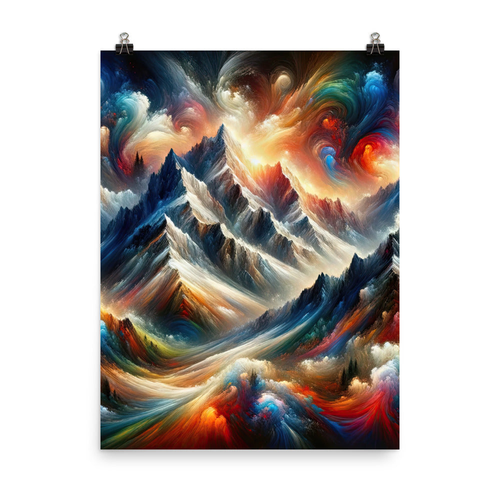 Expressionistische Alpen, Berge: Gemälde mit Farbexplosion - Poster berge xxx yyy zzz 45.7 x 61 cm