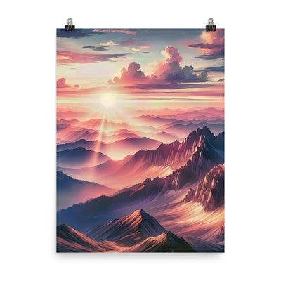 Schöne Berge bei Sonnenaufgang: Malerei in Pastelltönen - Poster berge xxx yyy zzz 45.7 x 61 cm