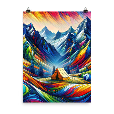 Surreale Alpen in abstrakten Farben, dynamische Formen der Landschaft - Poster camping xxx yyy zzz 45.7 x 61 cm