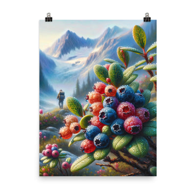 Ölgemälde einer Nahaufnahme von Alpenbeeren in satten Farben und zarten Texturen - Poster wandern xxx yyy zzz 45.7 x 61 cm