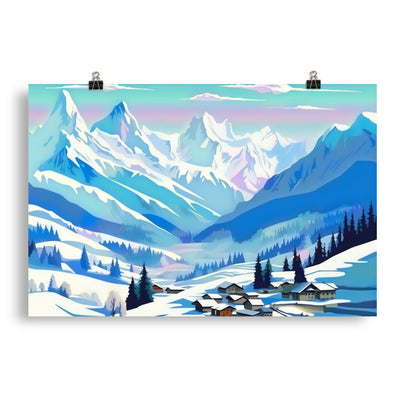 Berge und Schnee - Landschaft - Poster ski xxx 50.8 x 76.2 cm