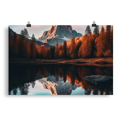 Bergsee, Berg und Bäume - Foto - Poster berge xxx 50.8 x 76.2 cm