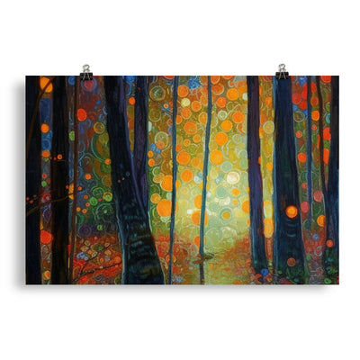 Wald voller Bäume - Herbstliche Stimmung - Malerei - Poster camping xxx 50.8 x 76.2 cm