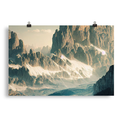 Dolomiten - Landschaftsmalerei - Poster berge xxx 50.8 x 76.2 cm