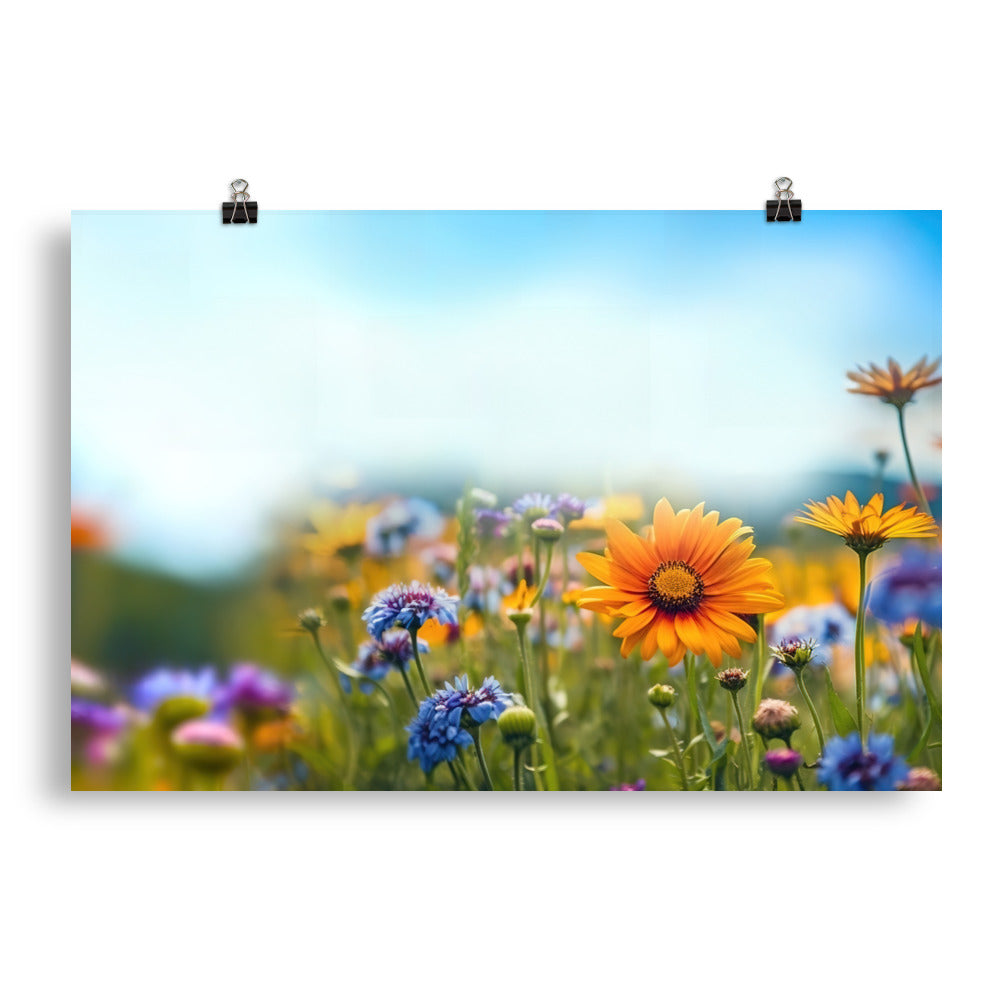 Foto von Blumen im Sonnenschein - Nahaufnahme - Poster camping xxx 50.8 x 76.2 cm