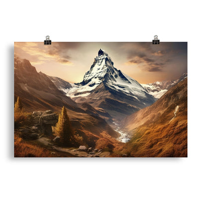 Matterhorn - Epische Malerei - Landschaft - Poster berge xxx 50.8 x 76.2 cm