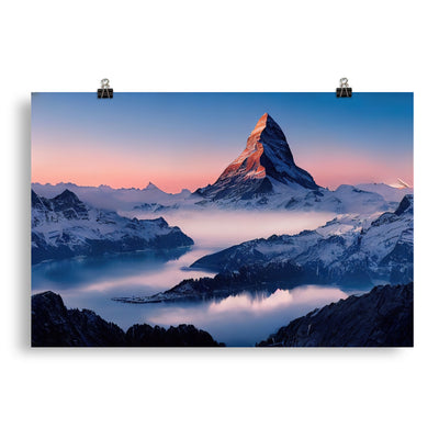 Matternhorn - Nebel - Berglandschaft - Malerei - Poster berge xxx 50.8 x 76.2 cm