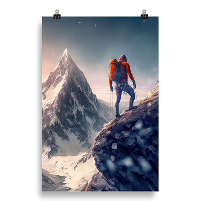Bergsteiger auf Berg - Epische Malerei - Poster klettern xxx 50.8 x 76.2 cm