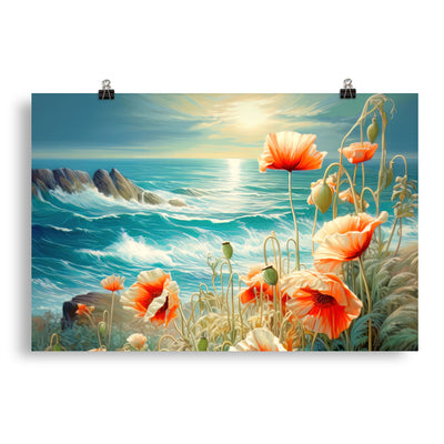 Blumen, Meer und Sonne - Malerei - Poster camping xxx 50.8 x 76.2 cm