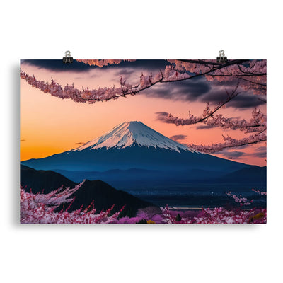 Berg - Pinke Bäume und Blumen - Poster berge xxx 50.8 x 76.2 cm