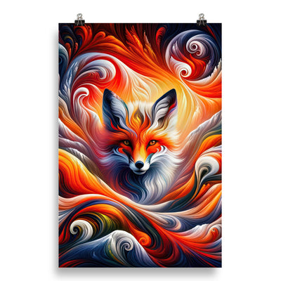 Abstraktes Kunstwerk, das den Geist der Alpen verkörpert. Leuchtender Fuchs in den Farben Orange, Rot, Weiß - Enhanced Matte Paper camping xxx yyy zzz 50.8 x 76.2 cm
