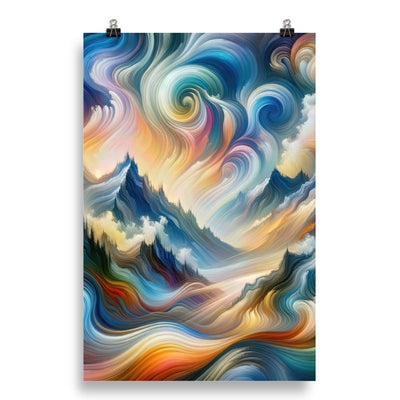 Ätherische schöne Alpen in lebendigen Farbwirbeln - Abstrakte Berge - Poster berge xxx yyy zzz 50.8 x 76.2 cm