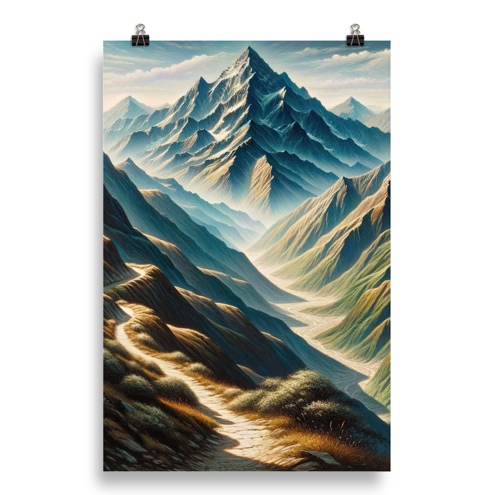 Berglandschaft: Acrylgemälde mit hervorgehobenem Pfad - Poster berge xxx yyy zzz 50.8 x 76.2 cm