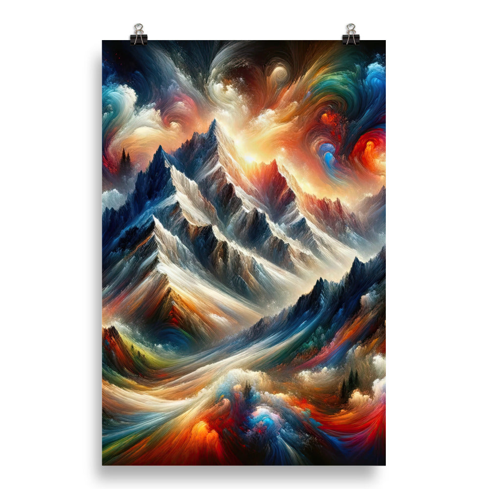Expressionistische Alpen, Berge: Gemälde mit Farbexplosion - Poster berge xxx yyy zzz 50.8 x 76.2 cm