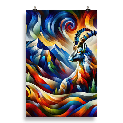 Alpiner Steinbock: Abstrakte Farbflut und lebendige Berge - Poster berge xxx yyy zzz 50.8 x 76.2 cm