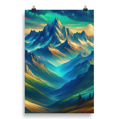 Atemberaubende alpine Komposition mit majestätischen Gipfeln und Tälern - Poster berge xxx yyy zzz 50.8 x 76.2 cm