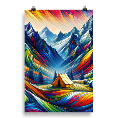 Surreale Alpen in abstrakten Farben, dynamische Formen der Landschaft - Poster camping xxx yyy zzz 50.8 x 76.2 cm