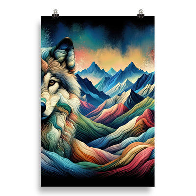Traumhaftes Alpenpanorama mit Wolf in wechselnden Farben und Mustern (AN) - Poster xxx yyy zzz 50.8 x 76.2 cm