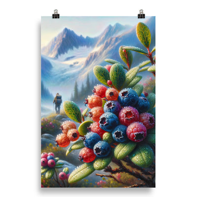 Ölgemälde einer Nahaufnahme von Alpenbeeren in satten Farben und zarten Texturen - Poster wandern xxx yyy zzz 50.8 x 76.2 cm
