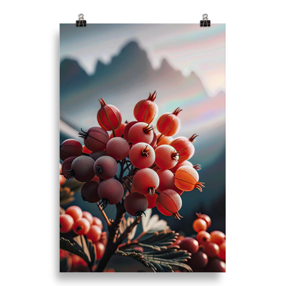Foto einer Gruppe von Alpenbeeren mit kräftigen Farben und detaillierten Texturen - Poster berge xxx yyy zzz 50.8 x 76.2 cm
