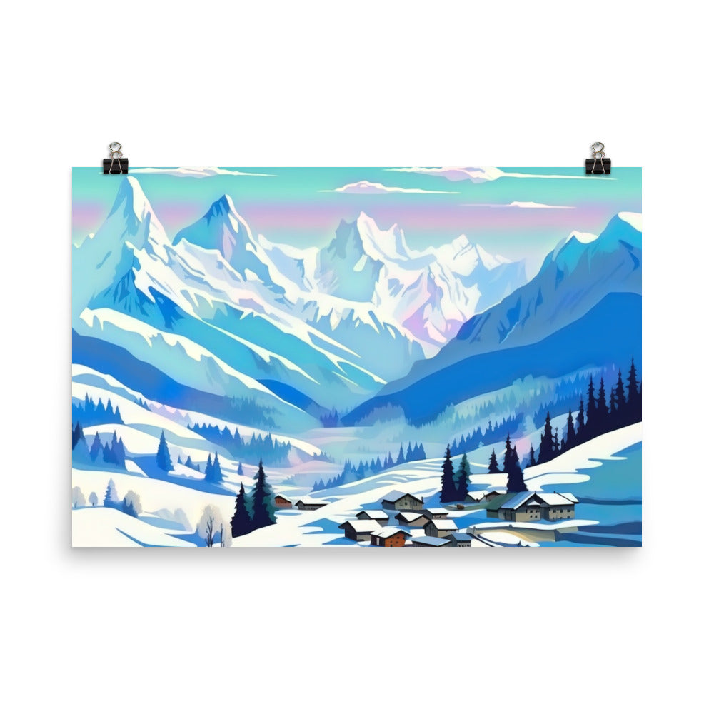 Berge und Schnee - Landschaft - Poster ski xxx 61 x 91.4 cm